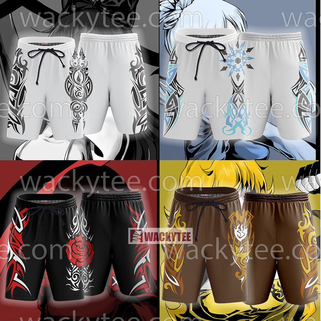 RWBY Ruby Rose Symbol Beach Shorts