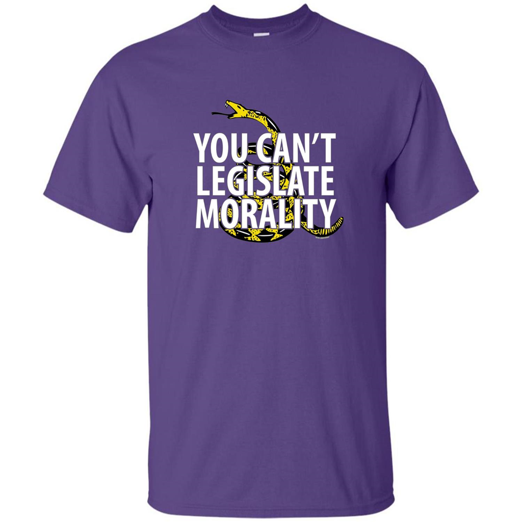 Gadsden Libertarian T-shirt You Can't Legislate Morality Purple