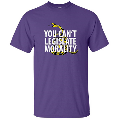 Gadsden Libertarian T-shirt You Can't Legislate Morality Purple