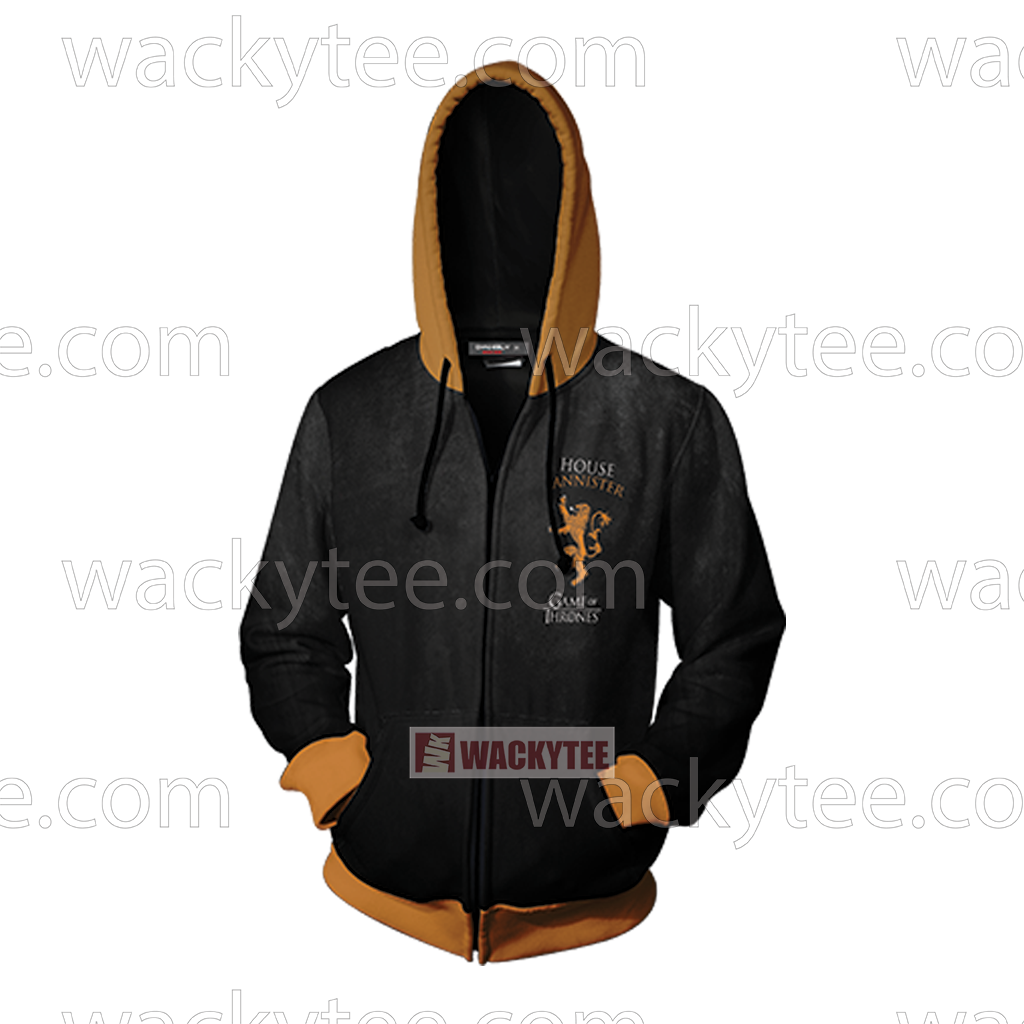 House Lannister Game Of Thrones Hear Me Roar New Zip Up Hoodie