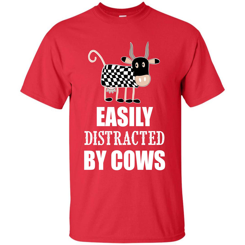 Cow T-shirt Easily Distracted By Cows T-shirt Red