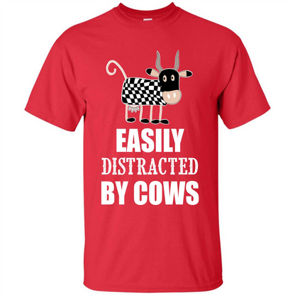 Cow T-shirt Easily Distracted By Cows T-shirt Red