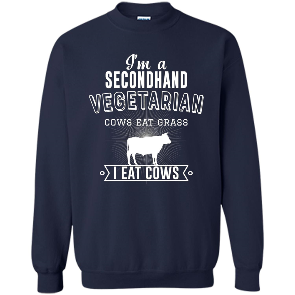 Secondhand Vegetarian T-shirt Funny Vegetarian T-shirt Navy