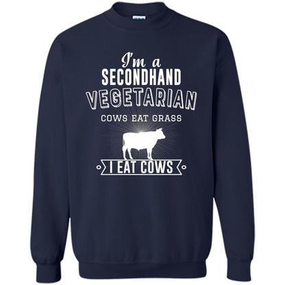 Secondhand Vegetarian T-shirt Funny Vegetarian T-shirt Navy