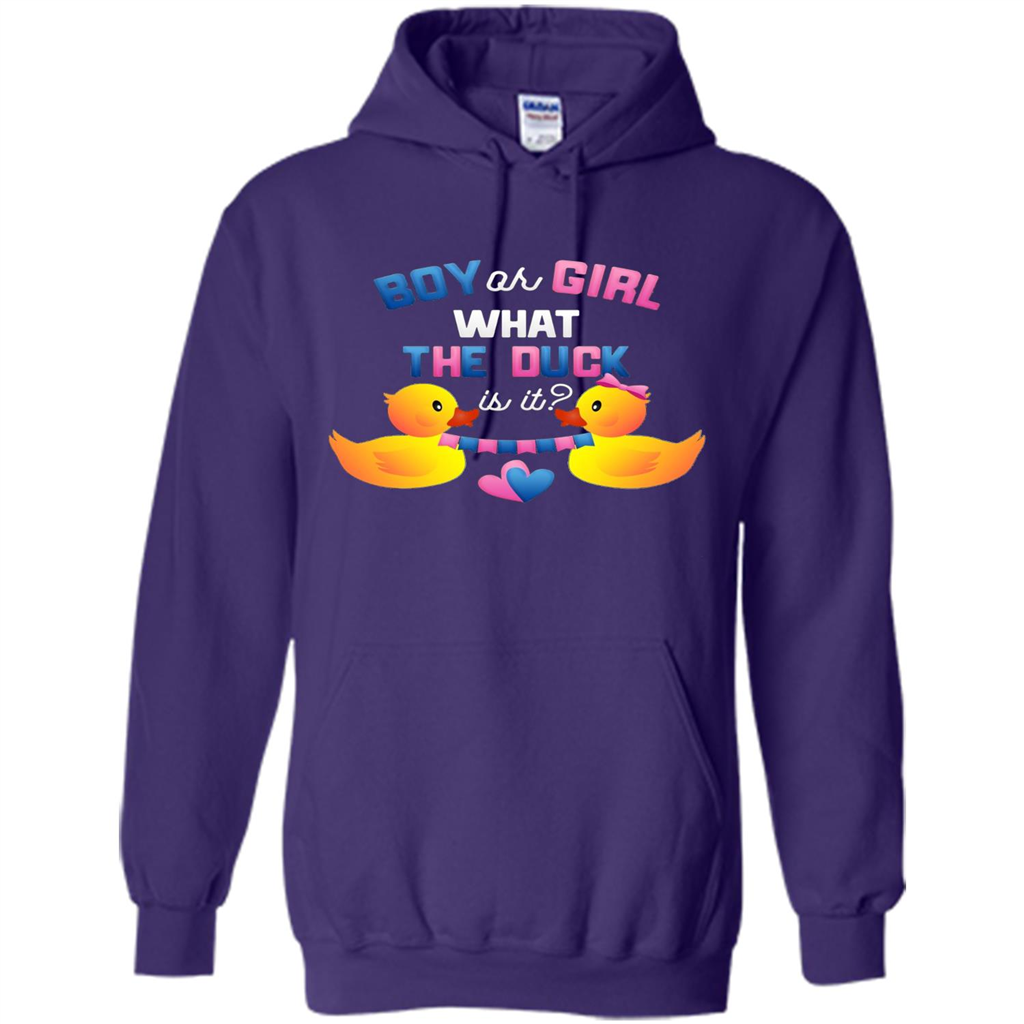 Boy Or Girl What The Duck Is It T-Shirt Gender Reveal Party T-Shirts Purple