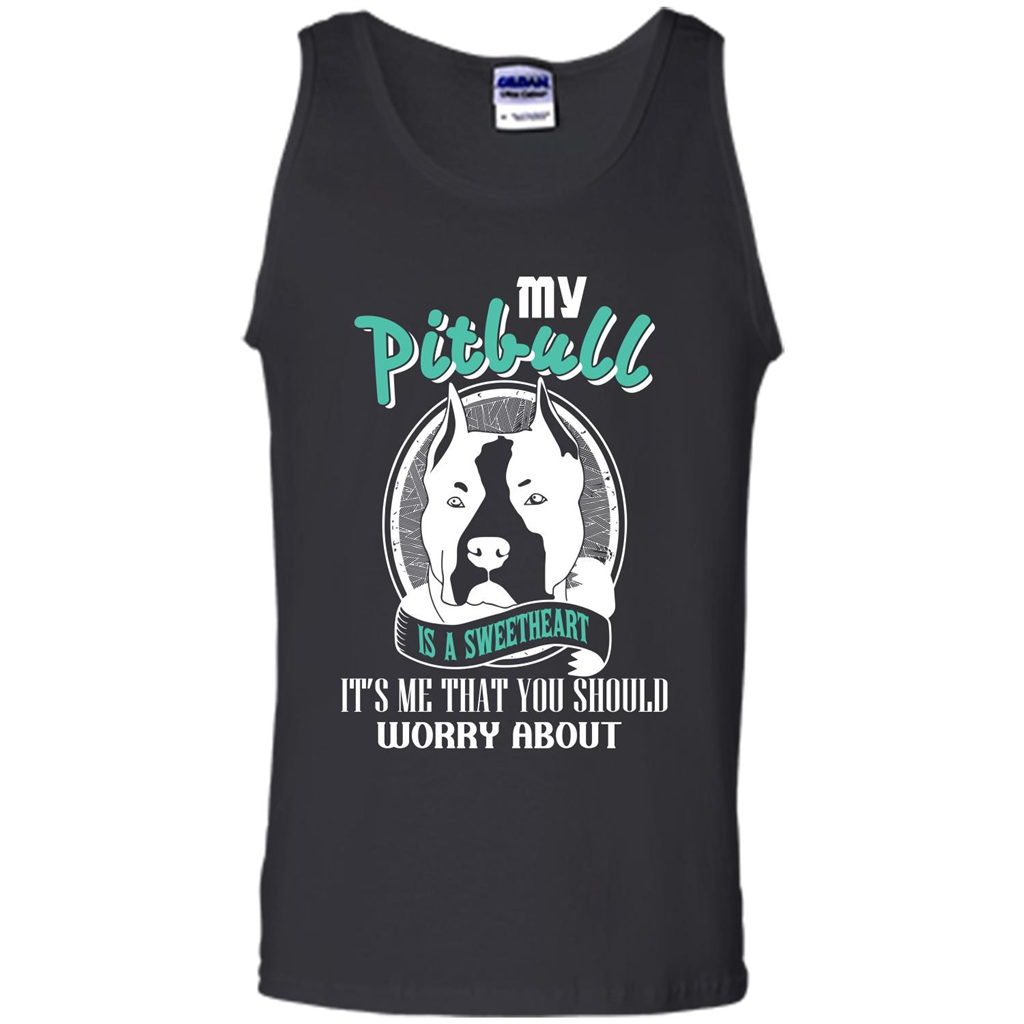 Pitbull Lover T-shirt My Pitbull Is A Sweetheart Black