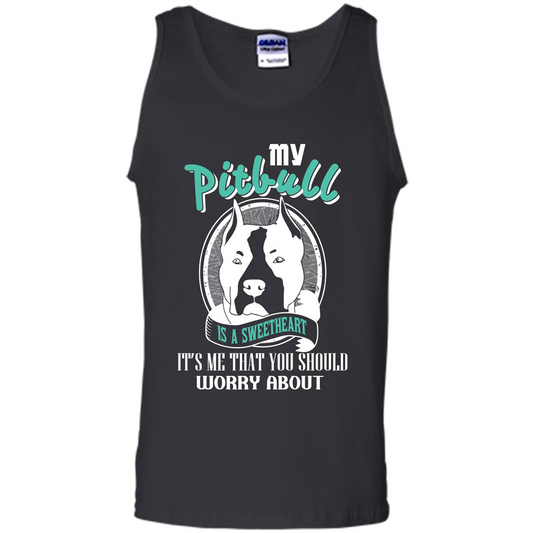 Pitbull Lover T-shirt My Pitbull Is A Sweetheart Black