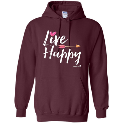Inspirational Motivational Uplifting T-shirt Live Happy Maroon