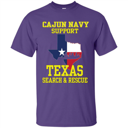 Cajun Navy Support Texas Search And Rescue T-shirt Purple