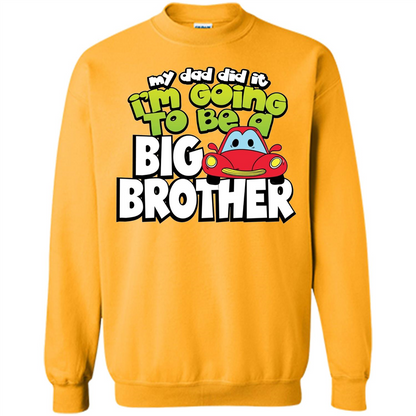 Car Brother T-shirt I'm Going To Be a Big Brother Gold