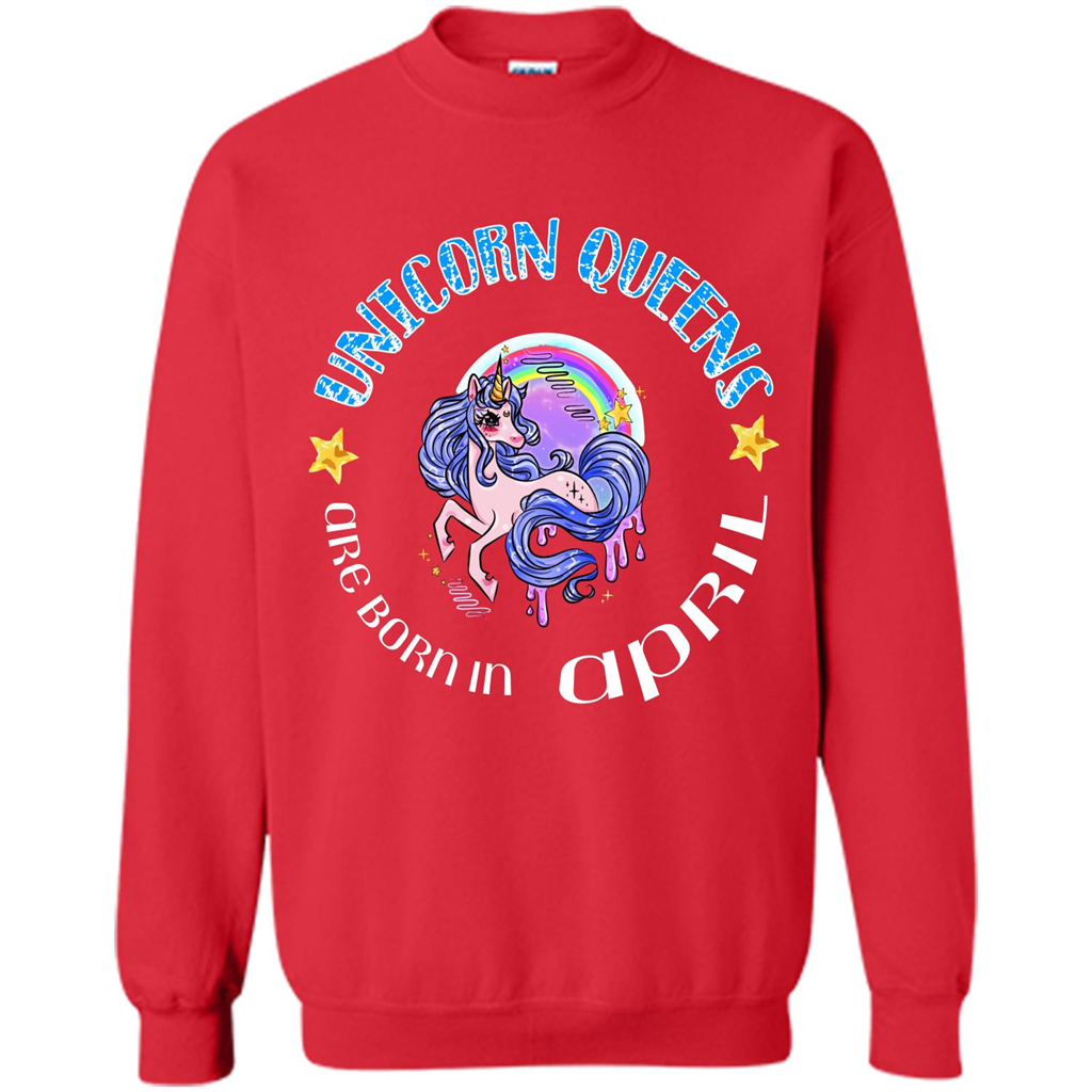April Unicorn T-shirt Unicorn Queens Are Born April Red
