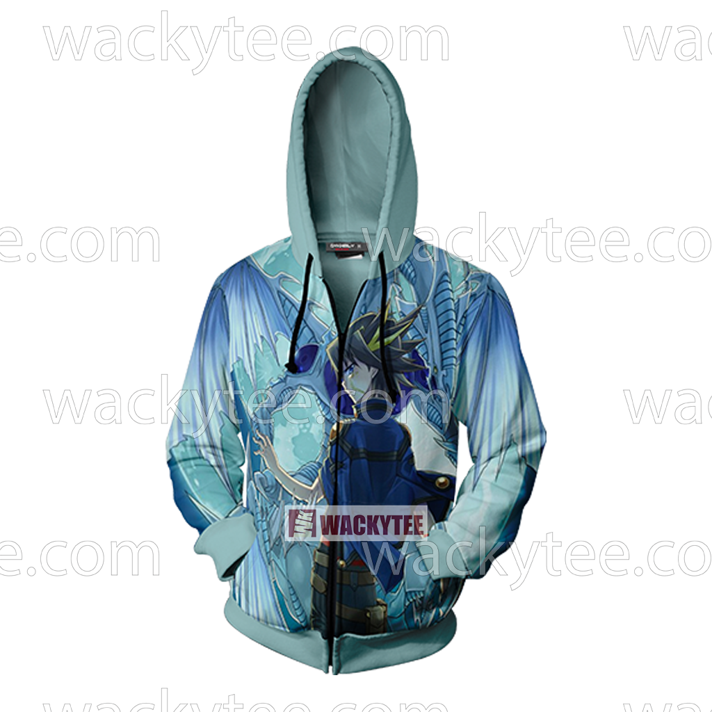 Yu-Gi-Oh! Yusei Fudo and Stardust Dragon 3D Zip Up Hoodie