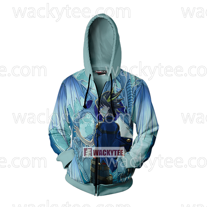 Yu-Gi-Oh! Yusei Fudo and Stardust Dragon 3D Zip Up Hoodie