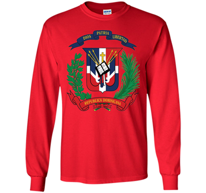 Dominican Republic Coat Of Arms T Shirt National Emblem cool shirt Red