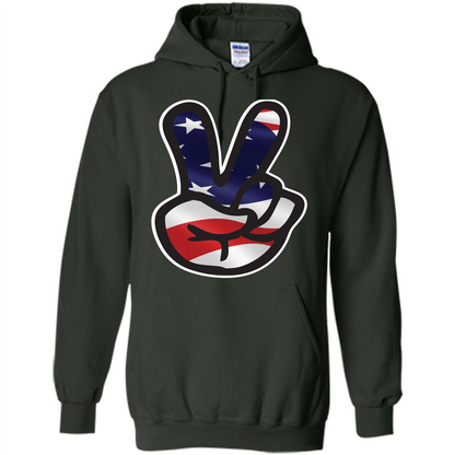 Amreican Flag Peace Guy T-shirt Forest Green