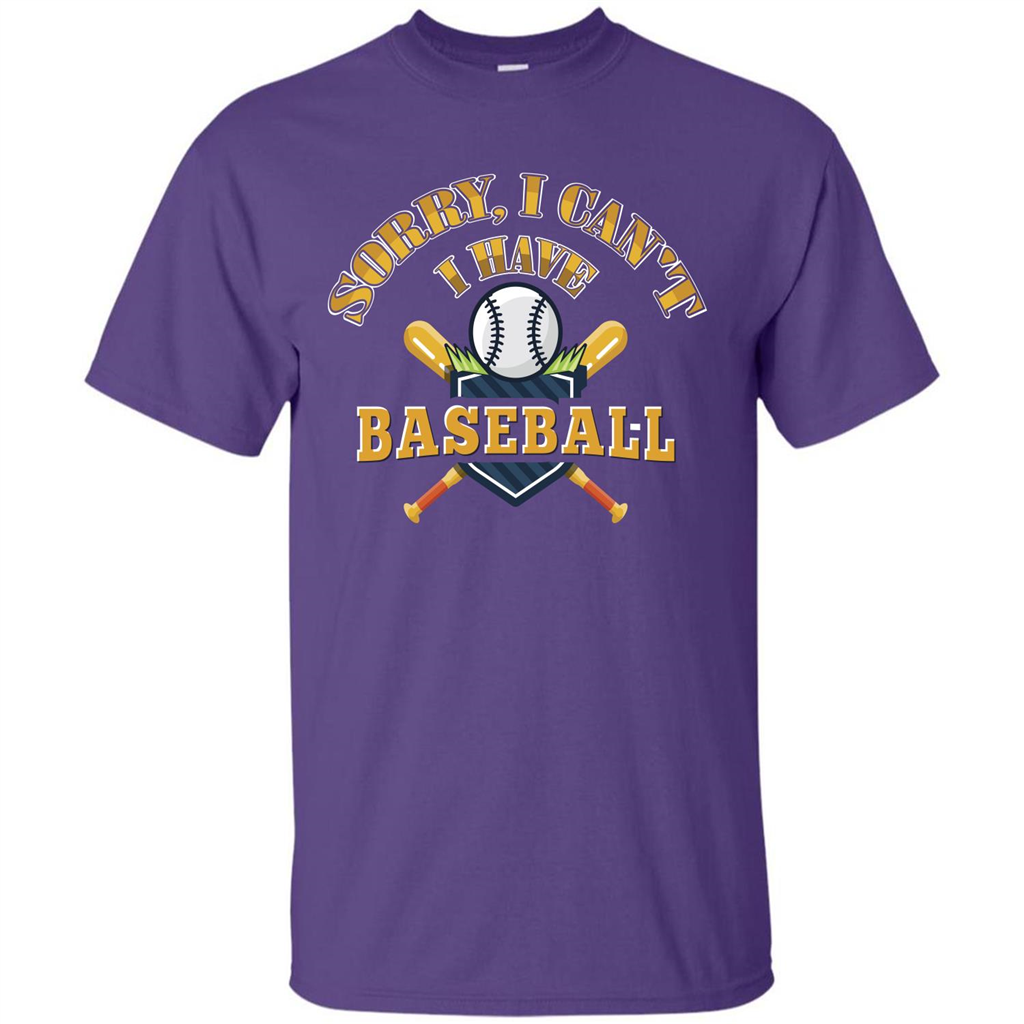 Baseball T-shirt Sorry, I Can't I Have Baseball Purple
