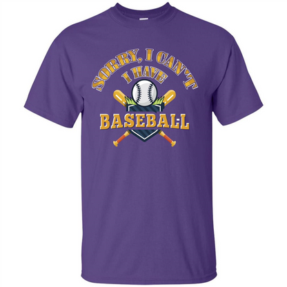 Baseball T-shirt Sorry, I Can't I Have Baseball Purple