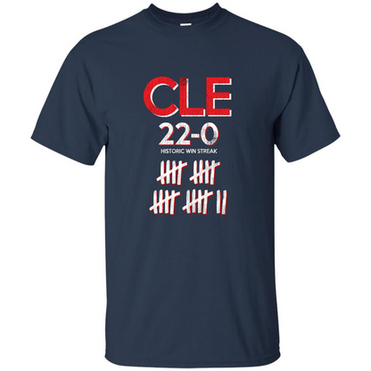 Baseball T-shirt Historic Win Streak 22-0 T-Shirt Navy