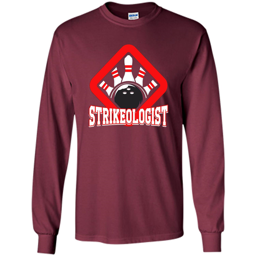 Strikeologist Bowling T-shirt For Bowling Lover Maroon
