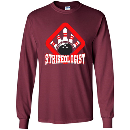 Strikeologist Bowling T-shirt For Bowling Lover Maroon