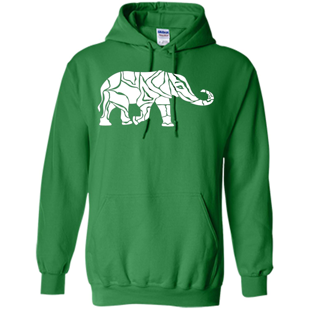 Elephant T-shirt Abstract Elephant Design T-Shirt Irish Green