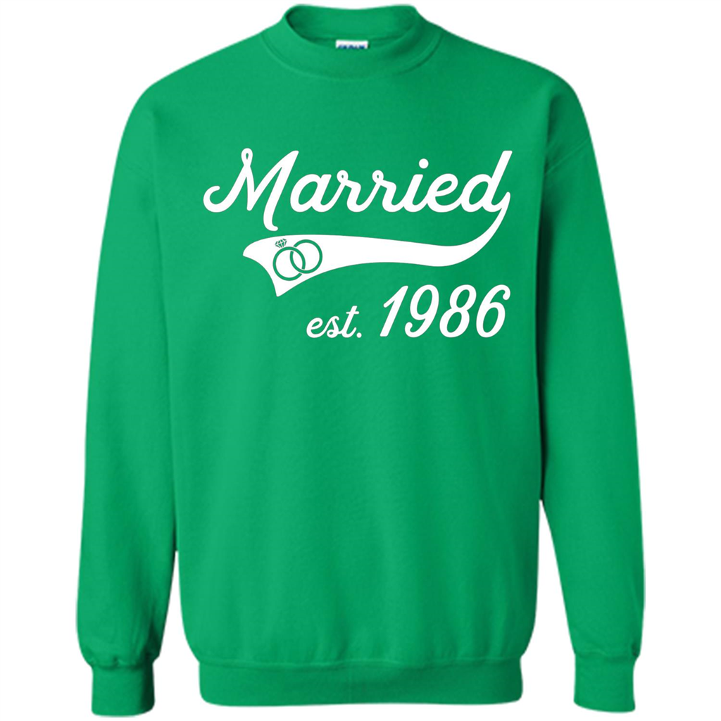 Married Since 1986 T-shirt Wedding Anniversary T-Shirt Irish Green