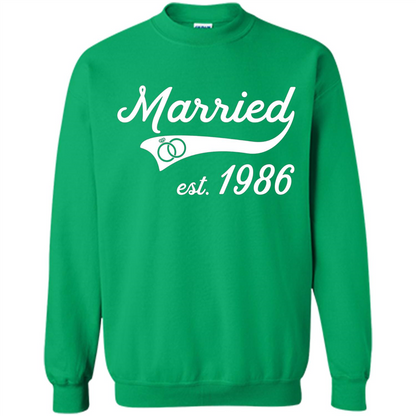 Married Since 1986 T-shirt Wedding Anniversary T-Shirt Irish Green