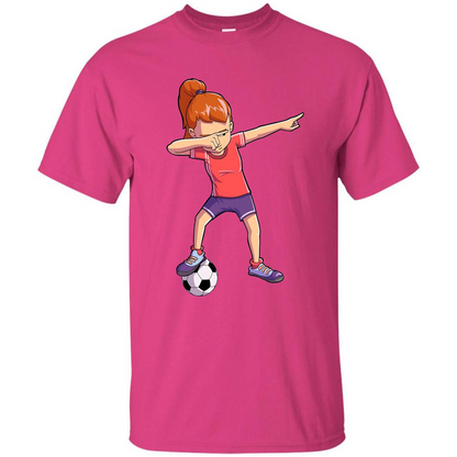 Dabbing Soccer Girl T-shirt Dab Dance T-shirt Heliconia