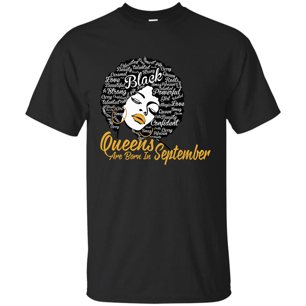 Queen Are Born In September T-shirt Black