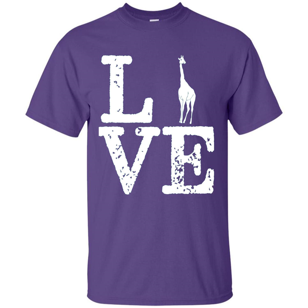 I Love Giraffe T-Shirt Purple