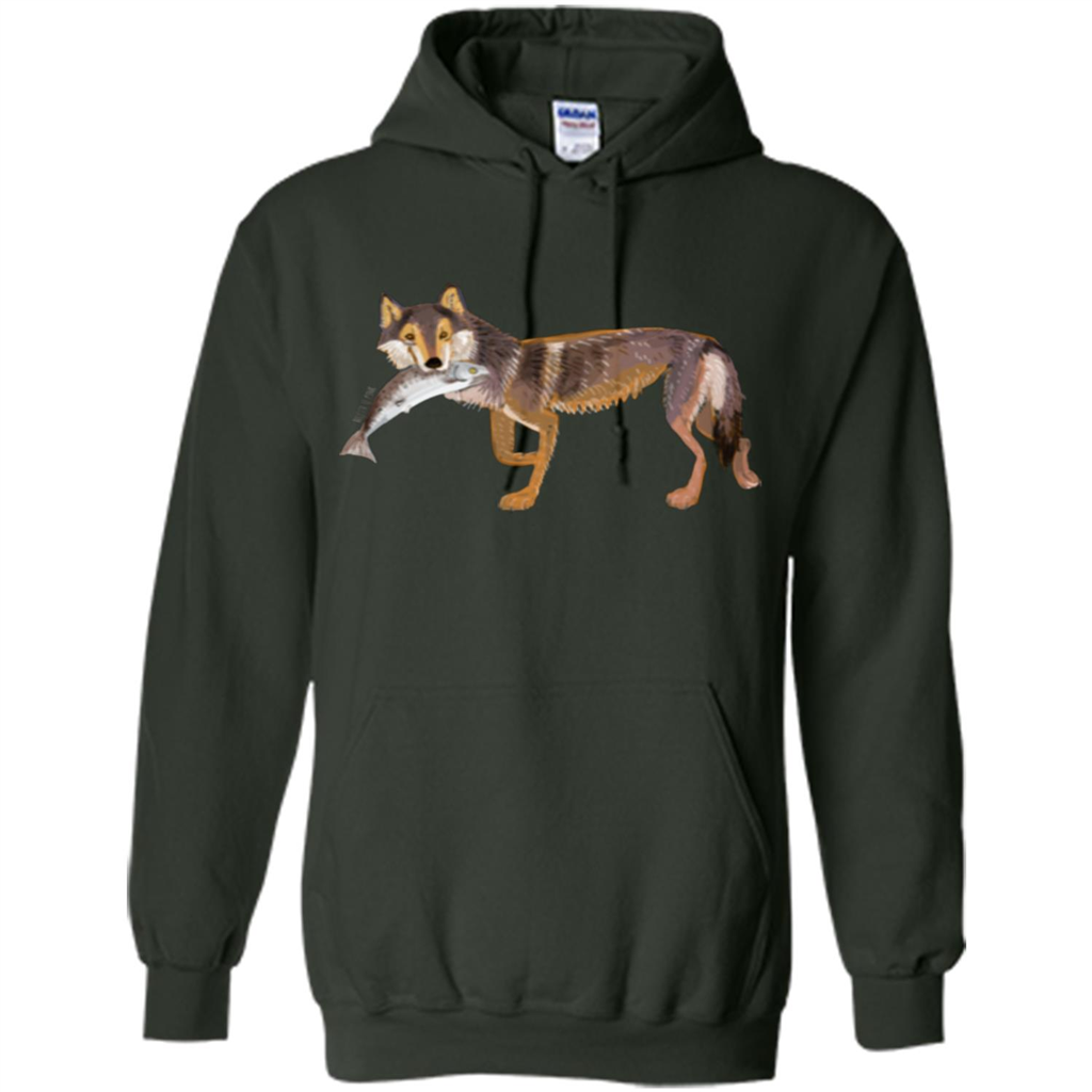 Sea Wolf T-shirt Fish and Wolf Forest Green