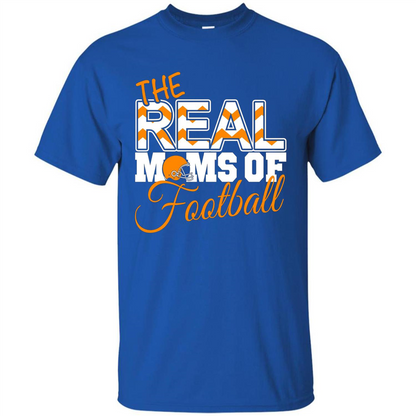 Real Moms of Football T-shirt Orange Football Mom T-Shirt Royal