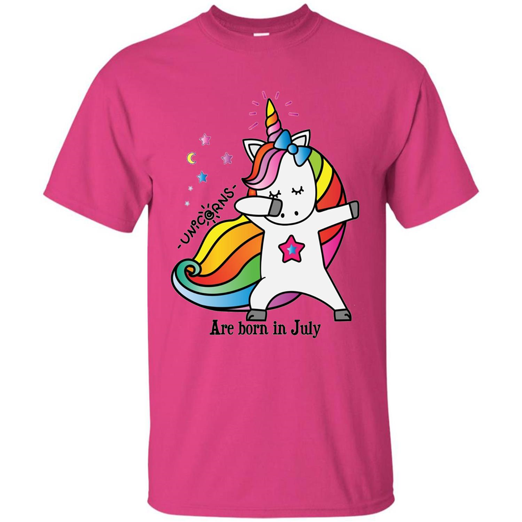 Unicorn Birthday T-shirt Unicorns Are Born In July Heliconia