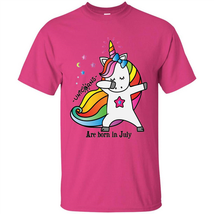 Unicorn Birthday T-shirt Unicorns Are Born In July Heliconia