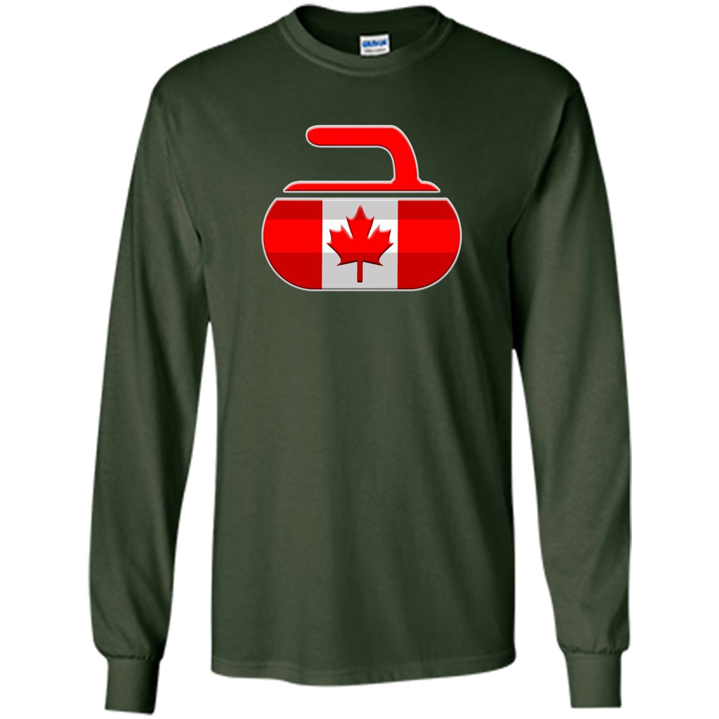 Canadian Curling Flag T-shirt Forest Green