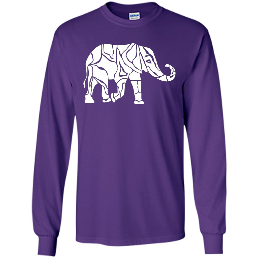 Elephant T-shirt Abstract Elephant Design T-Shirt Purple
