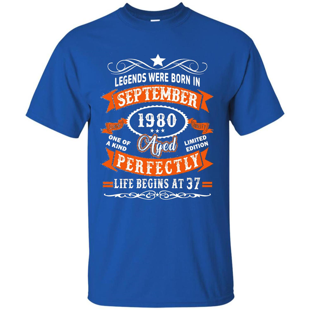 Legends Were Born In September 1980 T-shirt Birthday Gift T-shirt Royal