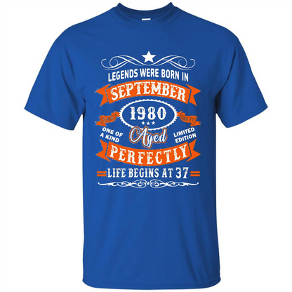 Legends Were Born In September 1980 T-shirt Birthday Gift T-shirt Royal