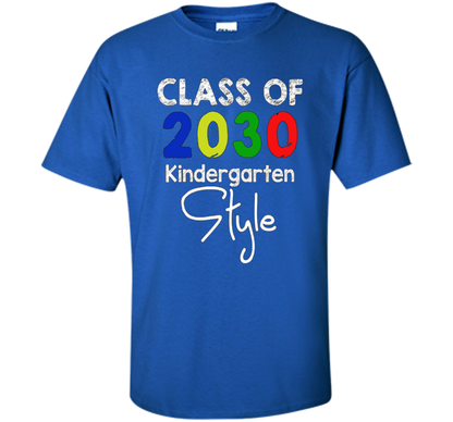 Kindergarten T-shirt Class Of 2030 Kindergarten Style T-shirt Royal