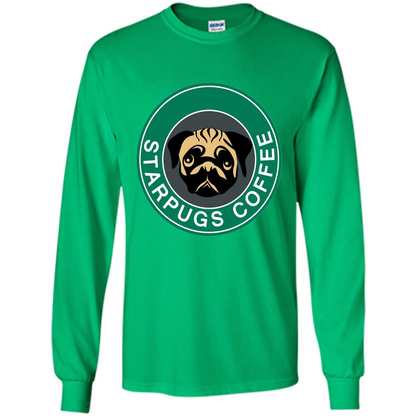 Starpugs Coffee T-shirt Pug Dog Lover T-shirt Irish Green