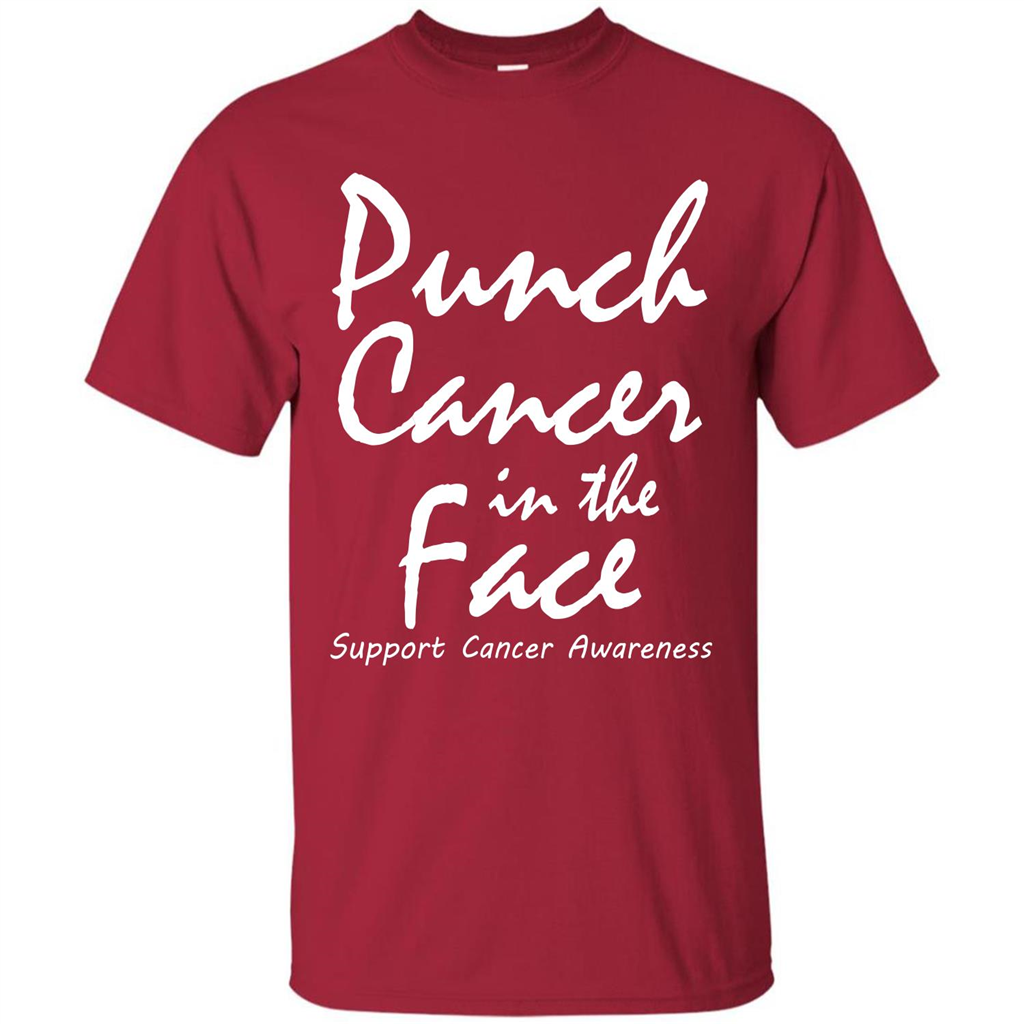 Support Cancer Awareness In The Face T-shirt Cardinal