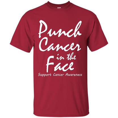 Support Cancer Awareness In The Face T-shirt Cardinal