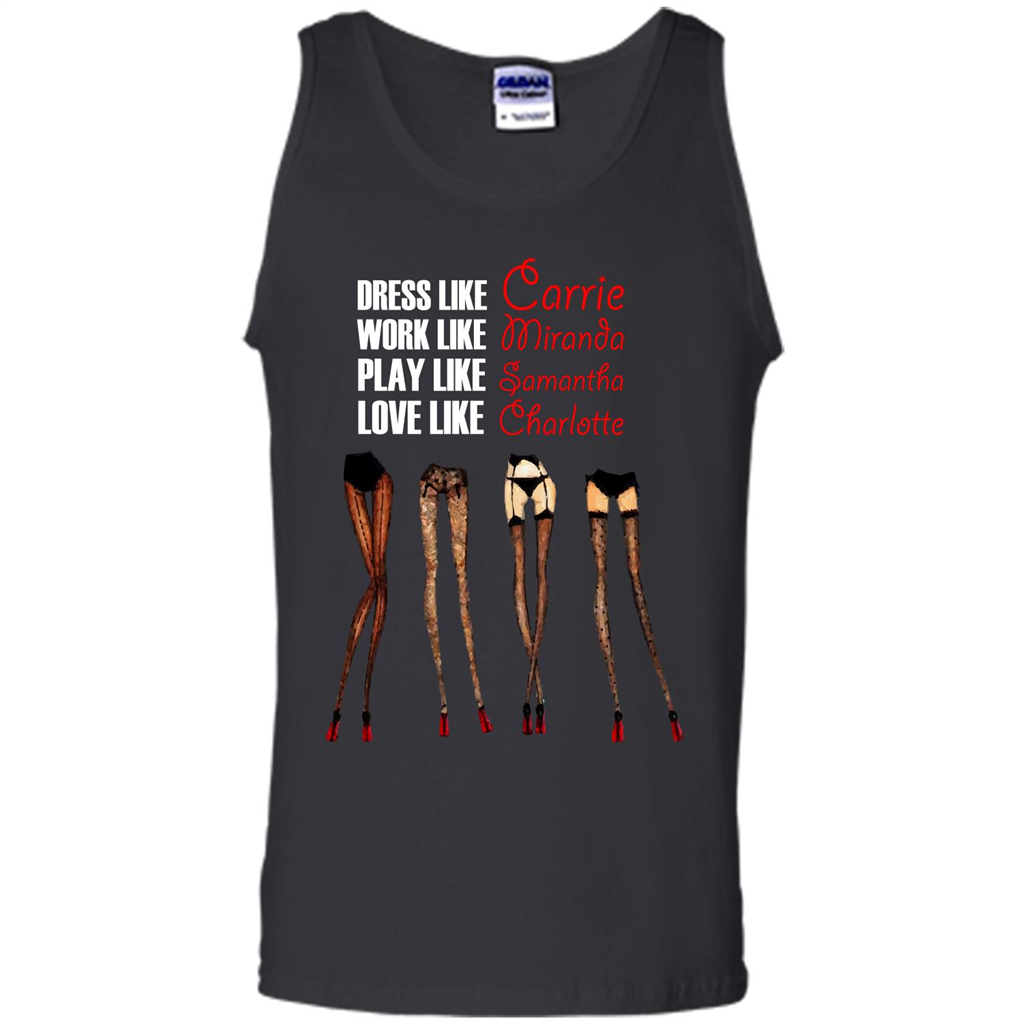 Lifestyle T-shirt Dress Like Carrie Work Like Miranda Play Like Samantha Love Like Charlott Black