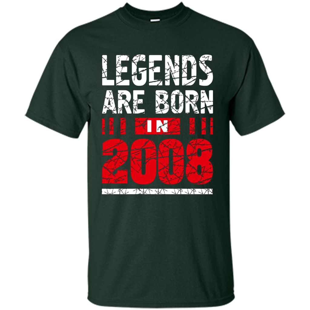 Birthday Gift T-shirt Legends Are Born In 2008 T-shirt Forest Green