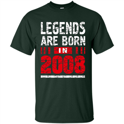 Birthday Gift T-shirt Legends Are Born In 2008 T-shirt Forest Green