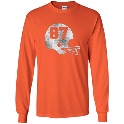 Football Number 87 T-Shirt Player Number Orange
