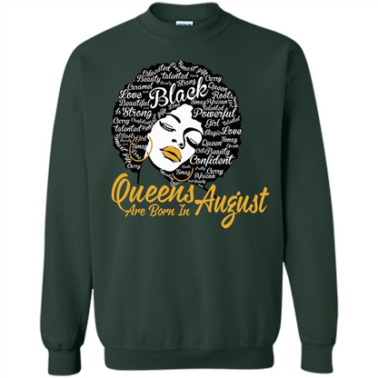 Queen Are Born In August T-shirt Forest Green
