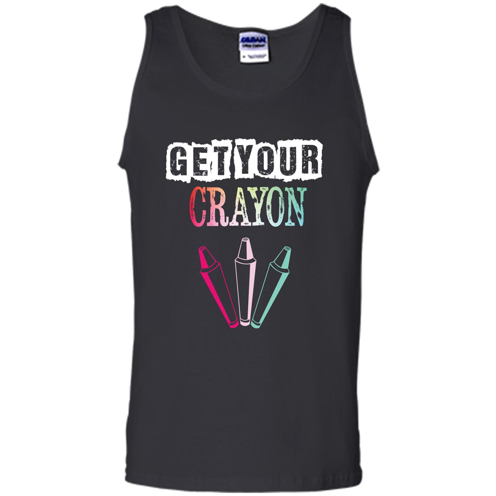 Teacher Lover T-shirt Get Your Crayon Black