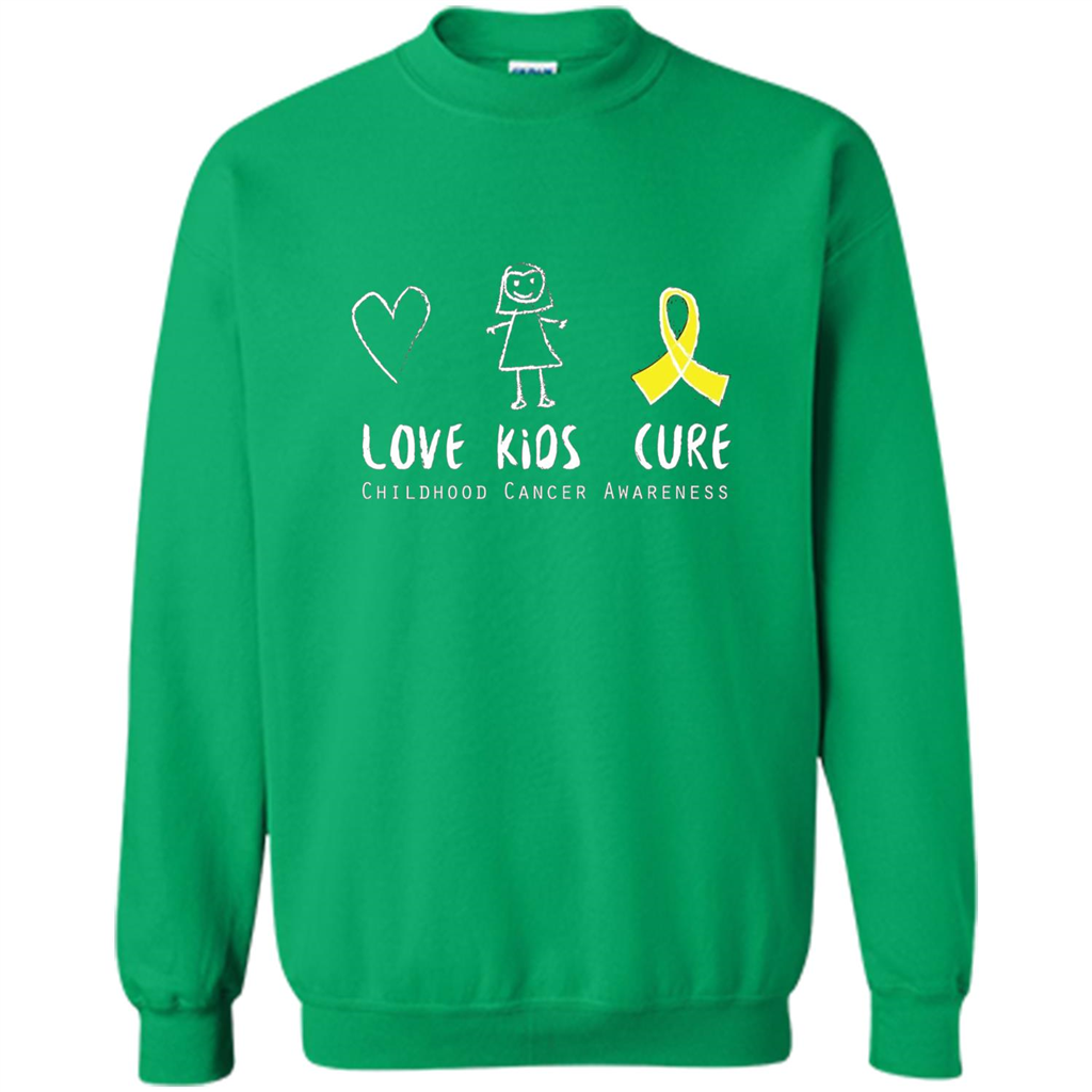 Love Kids Cure Childhood Cancer Awareness T-shirt Irish Green