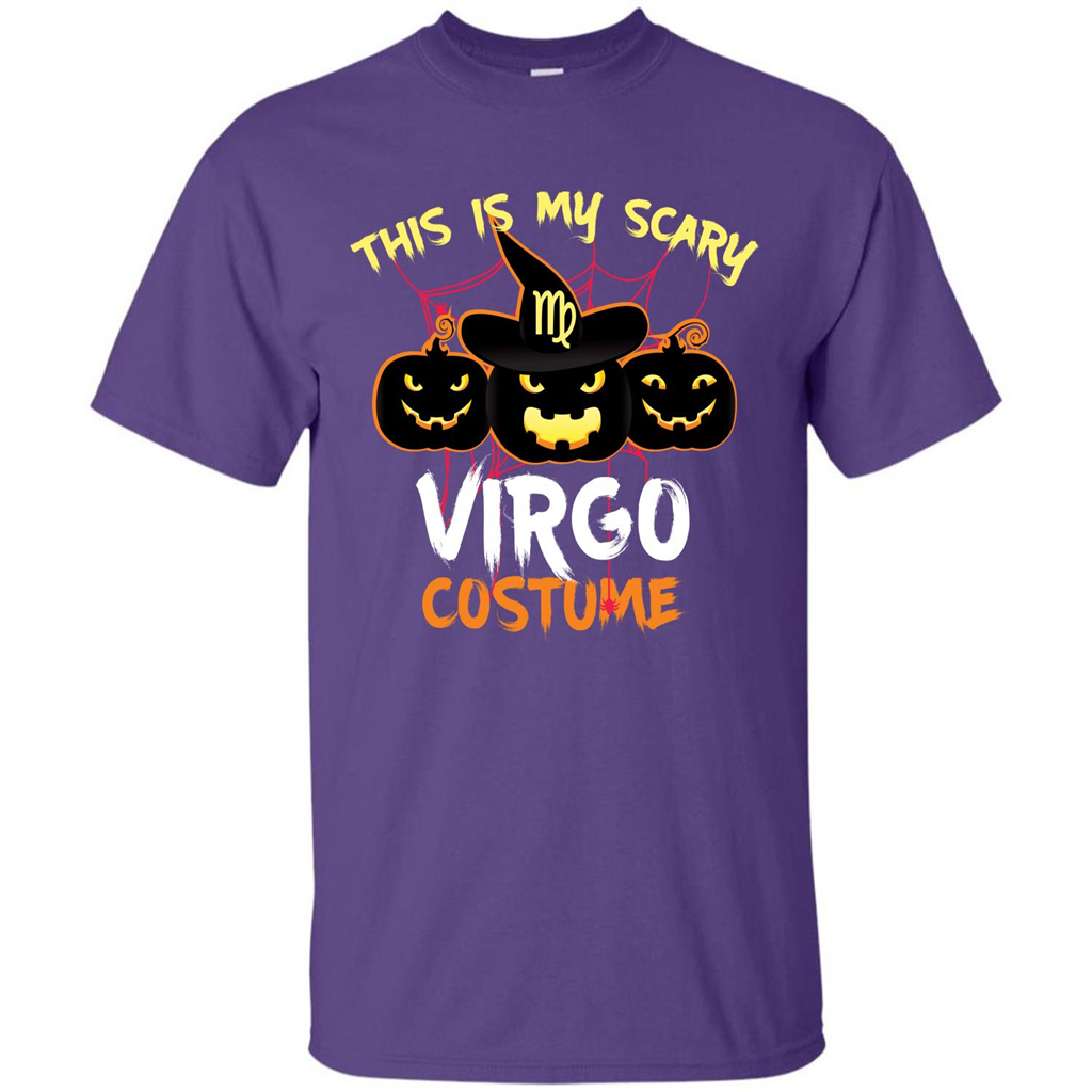Halloween T-shirt This Is My Scary Virgo Costume T-shirt Purple